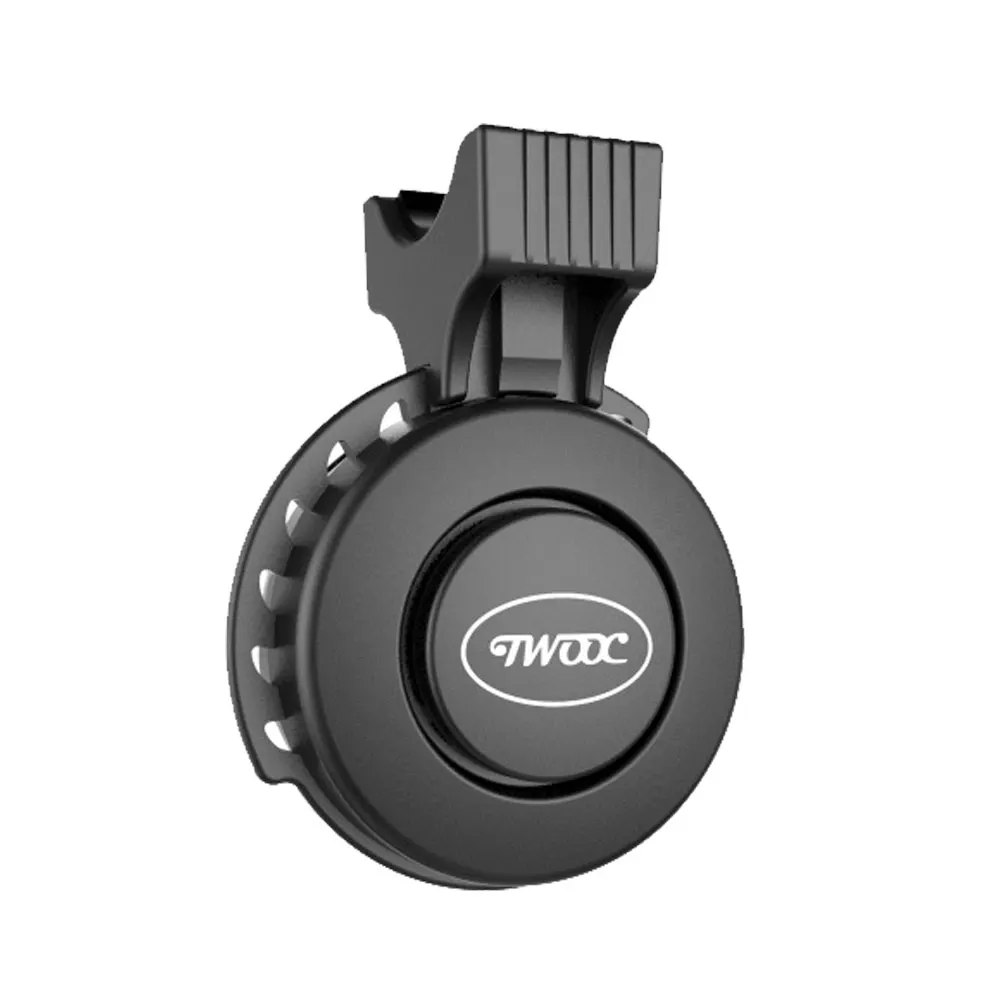 Schwarze TWOOC 120dB Fahrradklingel mit USB-Ladung