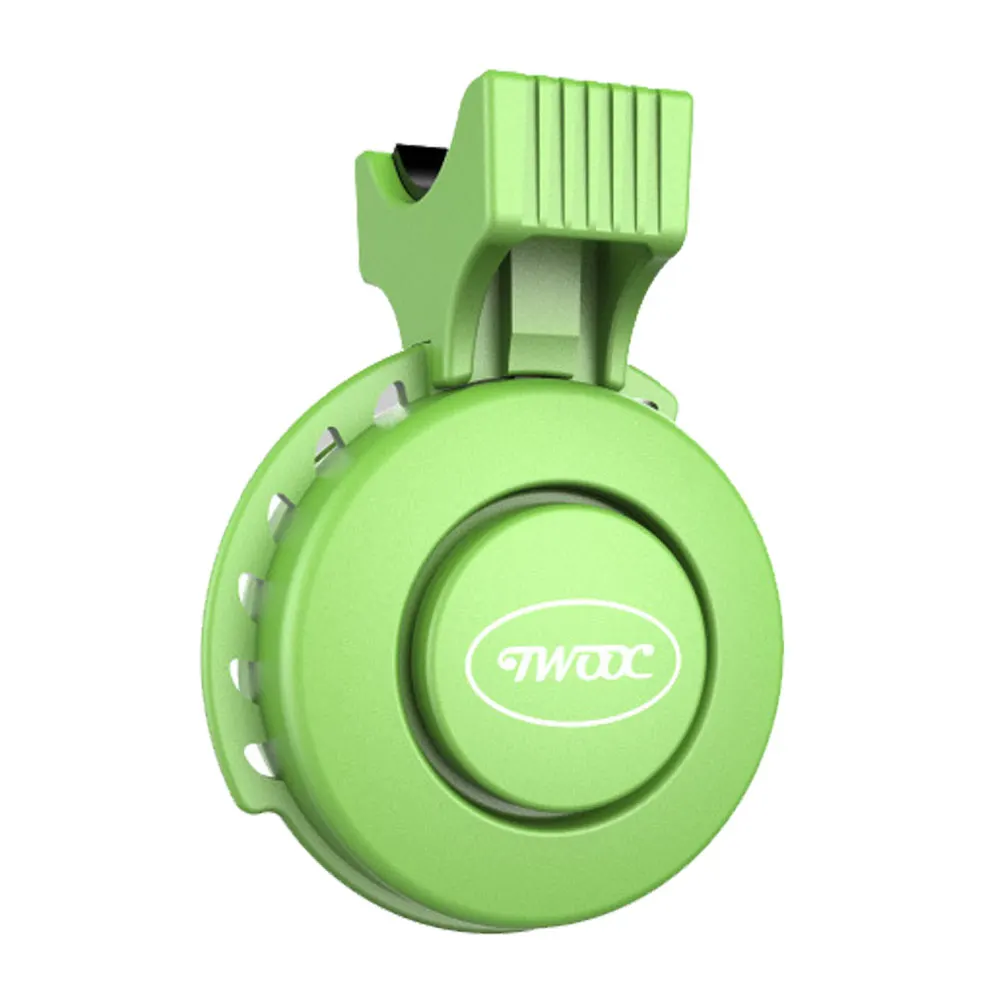 Grüne TWOOC 120dB Fahrradklingel mit USB-Ladung