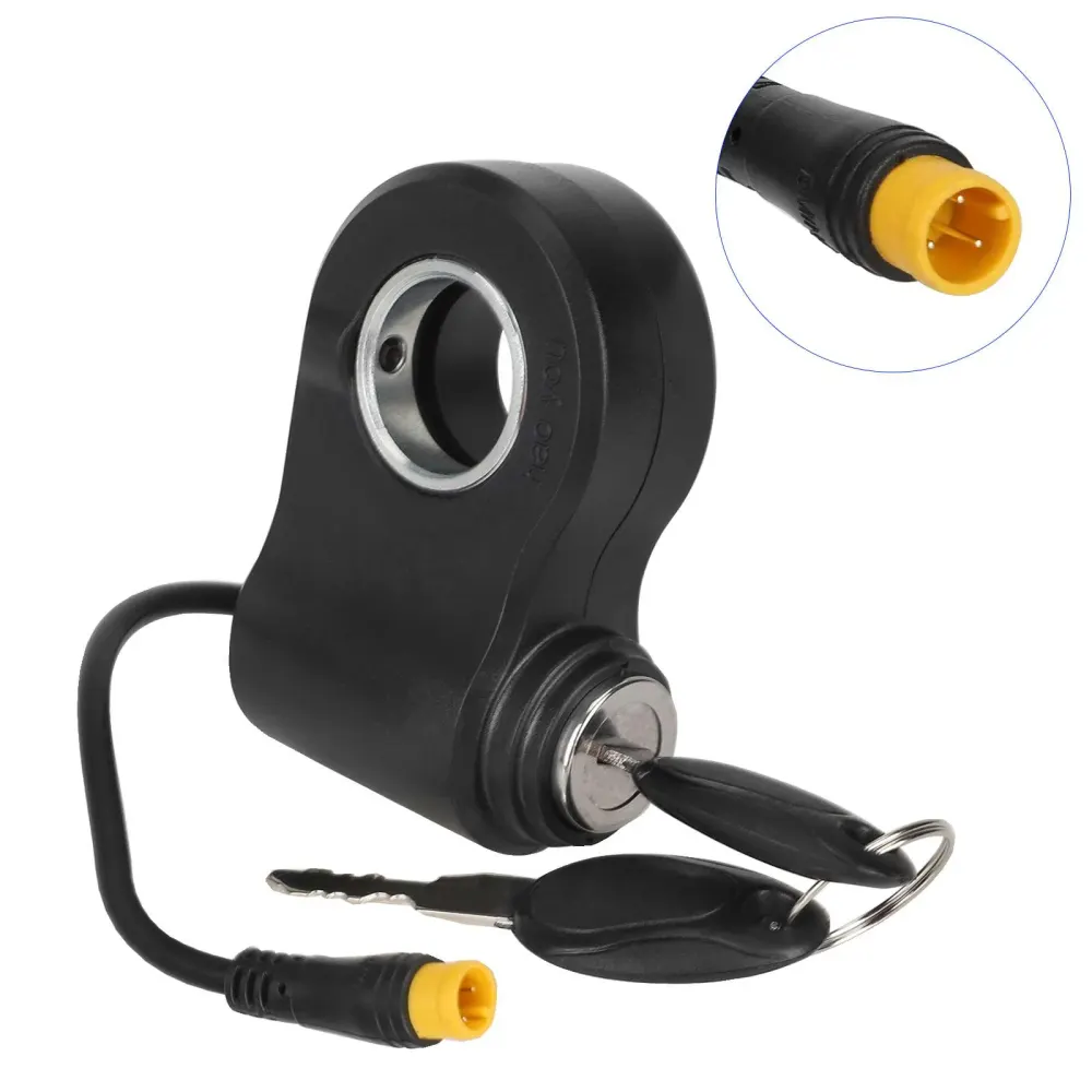 Original 3-Pin-Elektroschloss mit gelbem Stecker für Kukirin G2 Pro/G2 Max