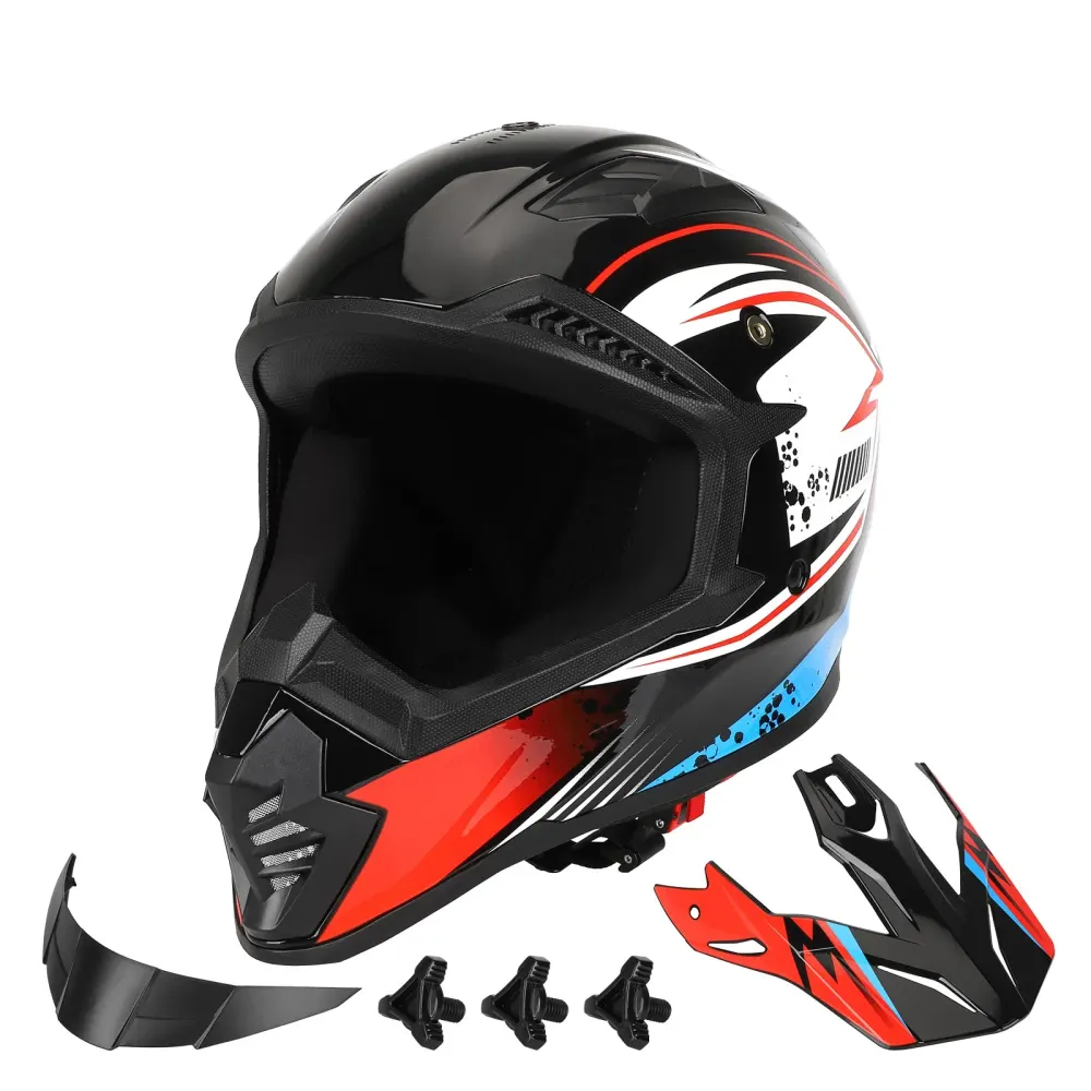 Größe XL (59-60) Flash-Rot Offroad-Helm