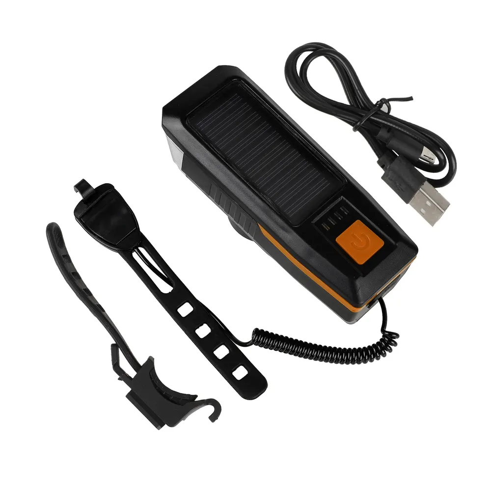 Orangenes Solar-USB-Licht mit Hupe